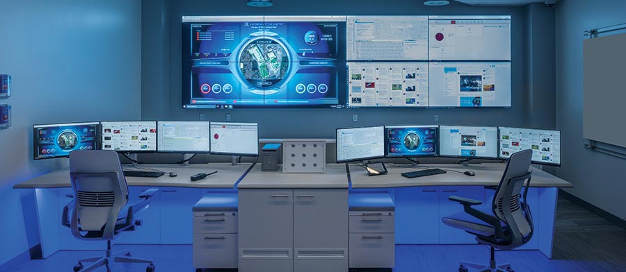 Stock photo of one setup of a Log Analyst's office