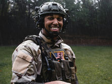 COMPANY, PLATOON, ATTENTION: HAPPY VETERANS DAY! STAND AT EASE: