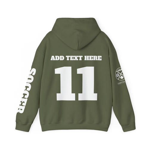 OH CANADA SOCCER HOODIE - CUSTOM SLEEVE/BACK TEXT & # - UNISEX