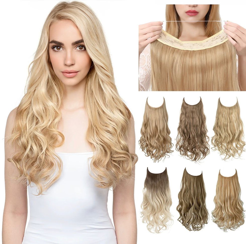 Thumbnail: Golden beige blonde ( no clip halo extension) 