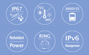 Thumbnail: Industrial IP67-rated 6-Port 10/100/1000T Managed Ethernet Switch (-40~75 degree