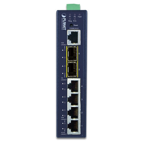 Thumbnail: L2+ Industrial 4-Port 10/100/1000T + 2-Port 100/1000X SFP Managed Ethernet Switc