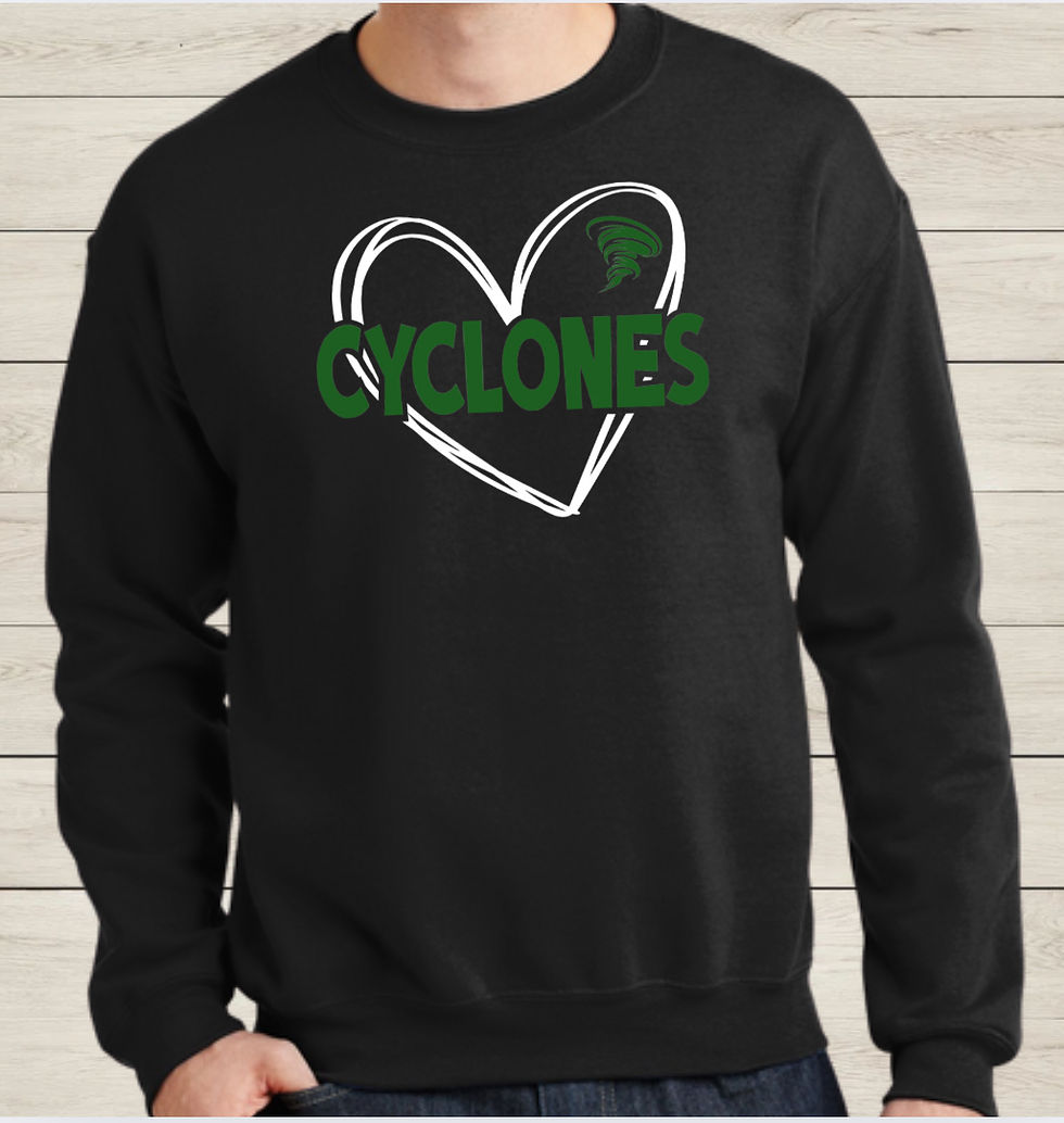 Thumbnail: Cyclones Heart T-Shirts and Sweatshirts