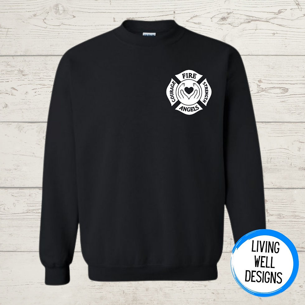 Black Fire Angel  Crew Sweatshirt