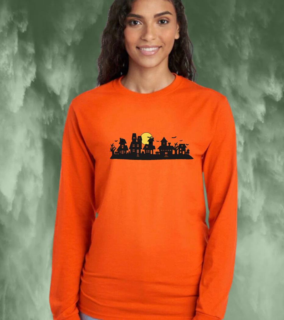 Halloween Scene Long Sleeve T-Shirt