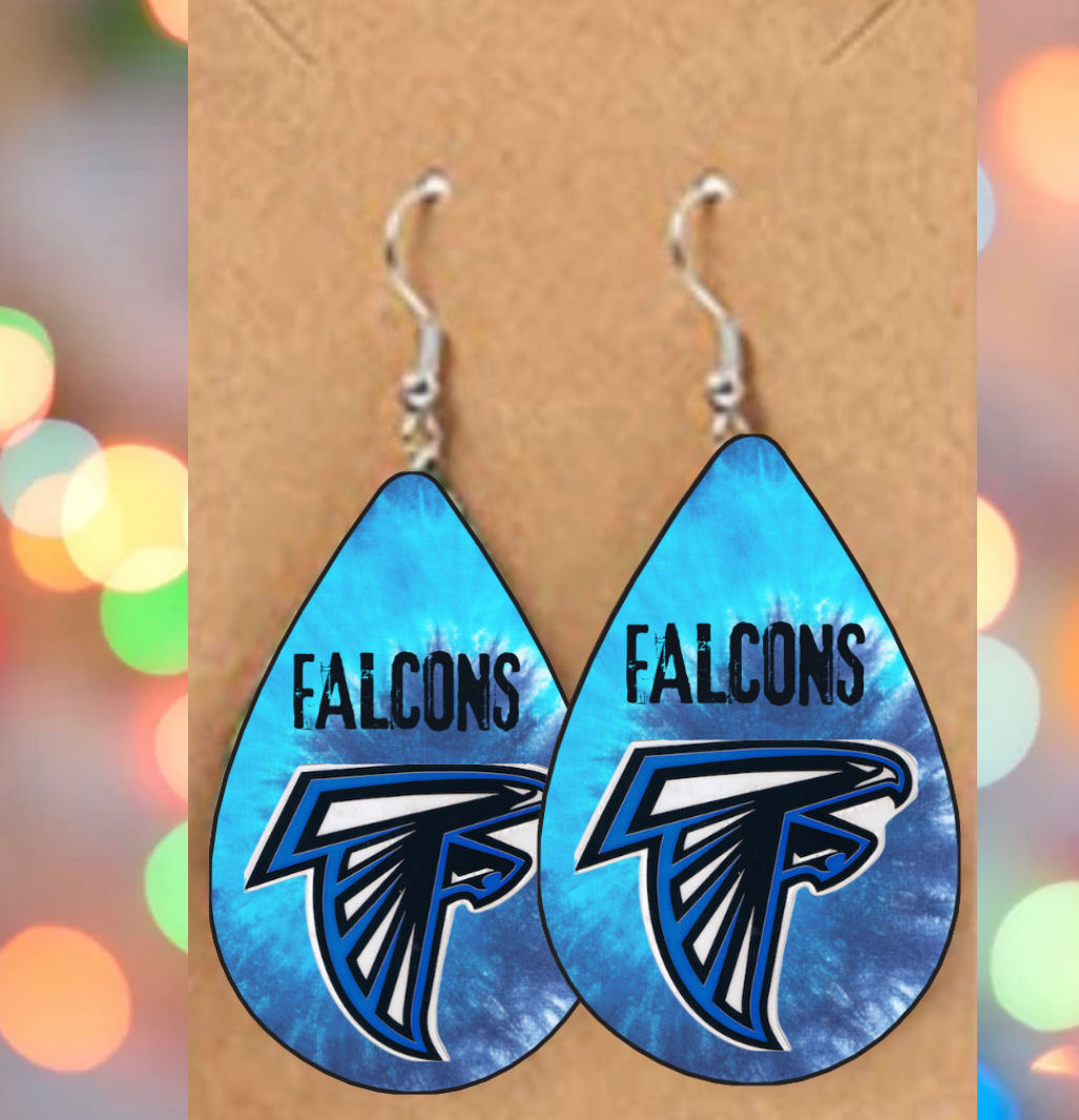 Blue Falcons Head dangle earrings 