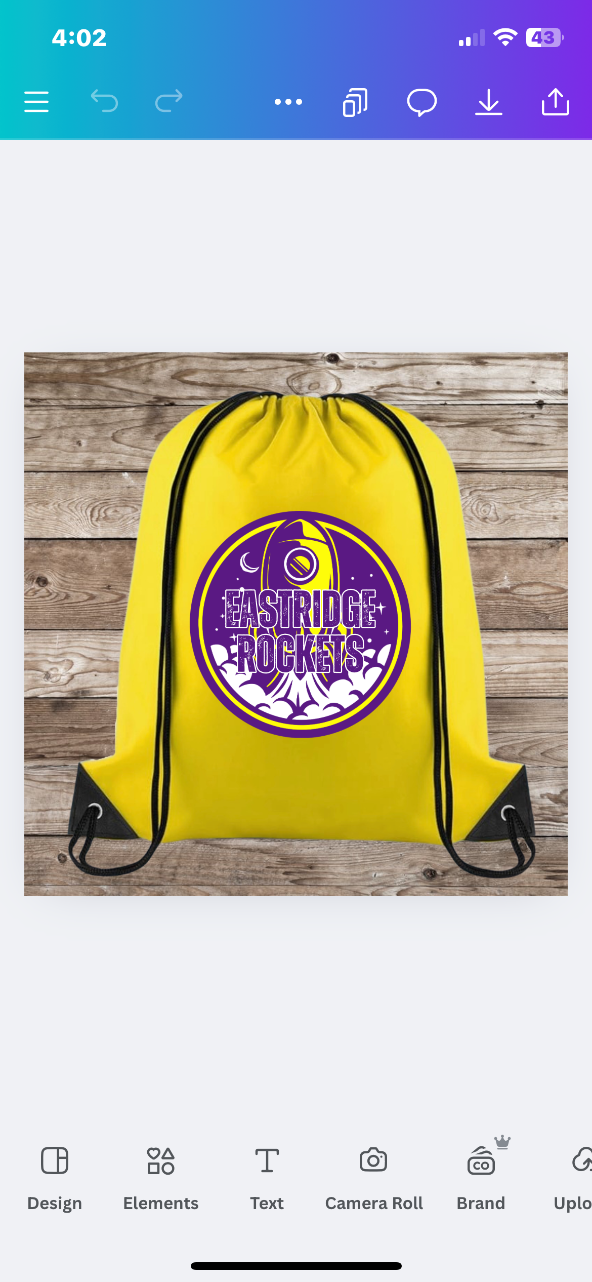 Eastridge Rockets Drawstring Canvas Bag