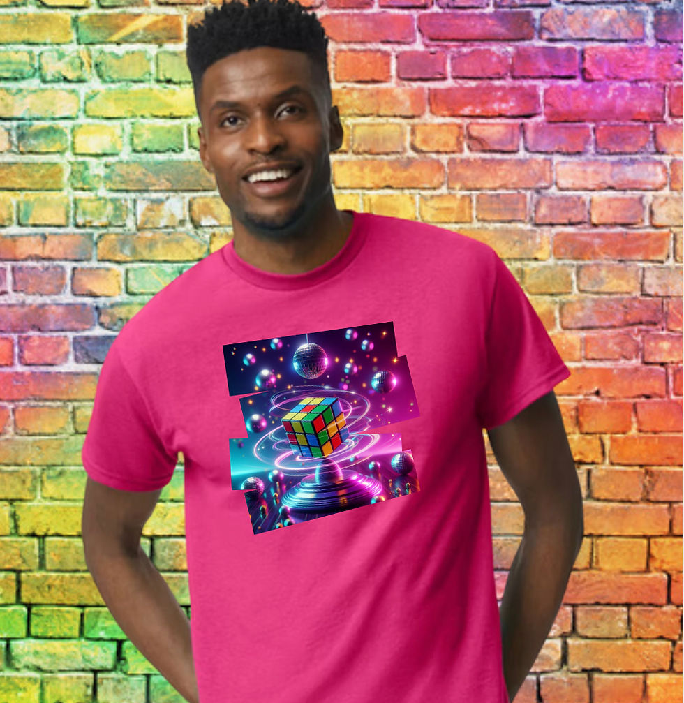 Thumbnail: Rubix  Cube Disco Ball Nights Unisex Crewneck T-Shirt