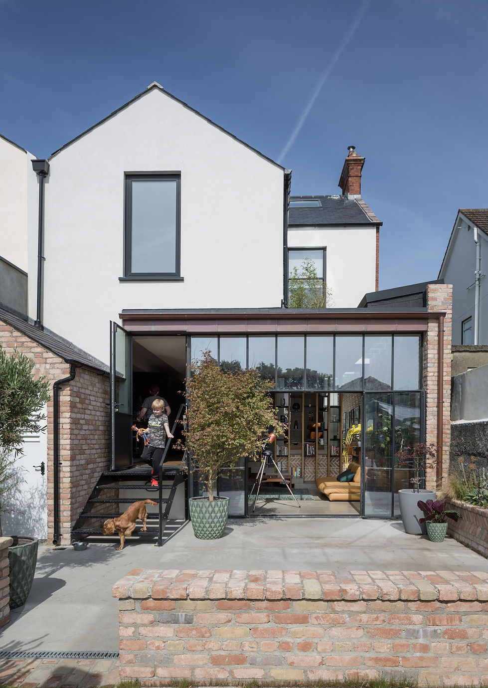 Victorian house connection to garden crittal window