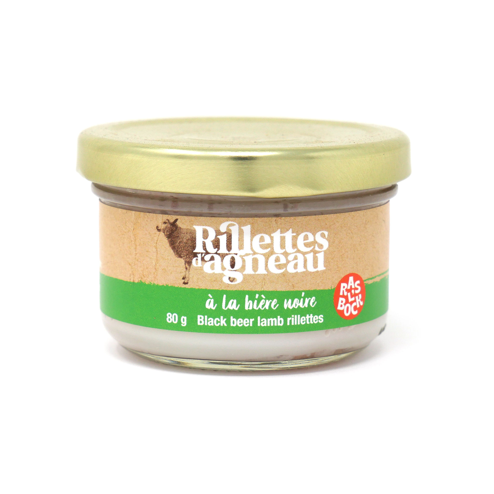 Produit de La Bergerie des Petites Laineuses - Rillettes d'agneau à la boère noit - Ras L'Bock