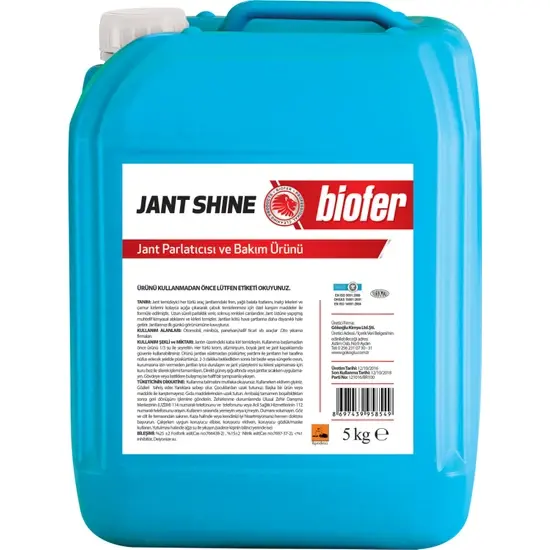 BİOFER JANT SHINE JANT PARLATICI BAKIM ÜRÜNÜ 5 KG