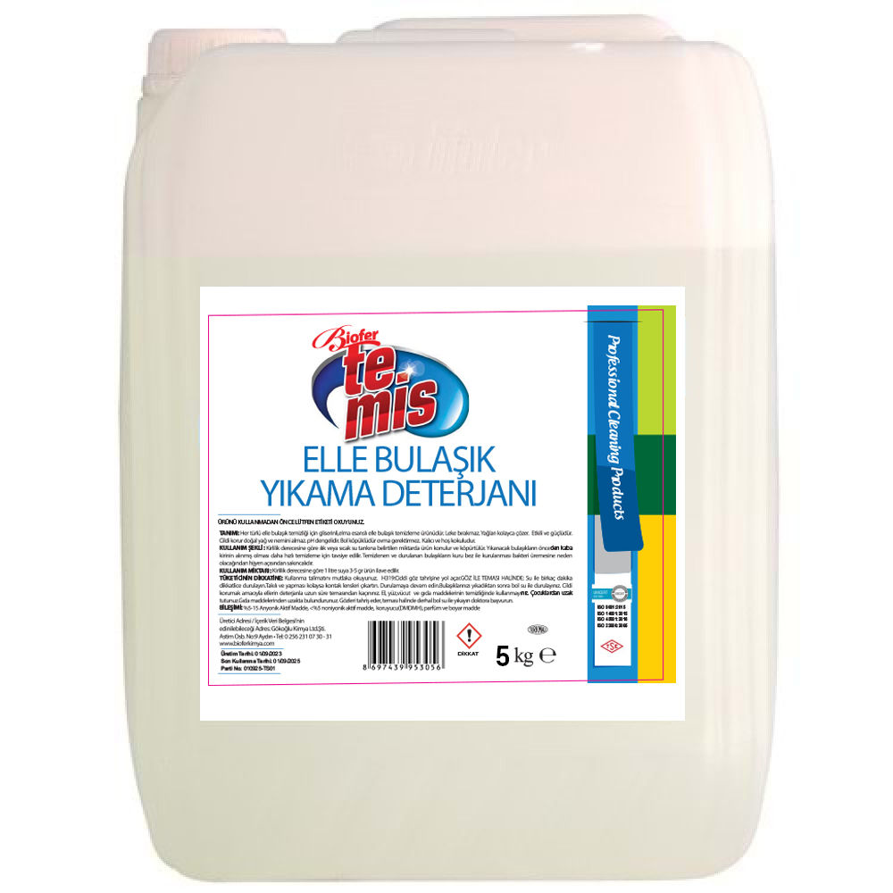 TEMİS ELLE BULAŞIK YIKAMA DETERJANI 5 KG