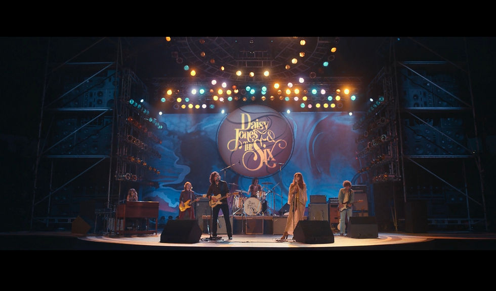 Image of the banc on stage. Daisy Jones & The Six