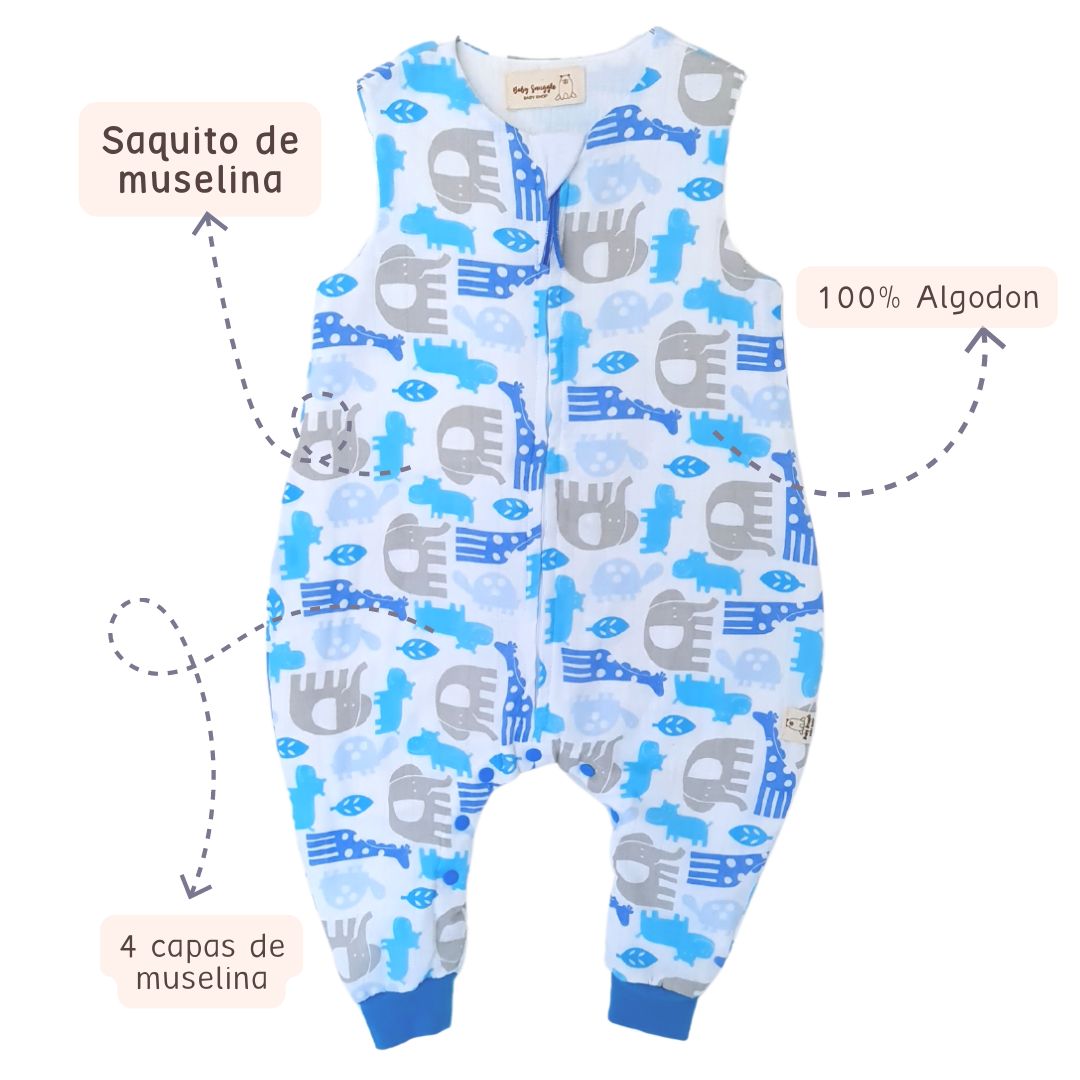 XCH 9-18m TOG 1 - Saquito Muselina - Zoo Azul