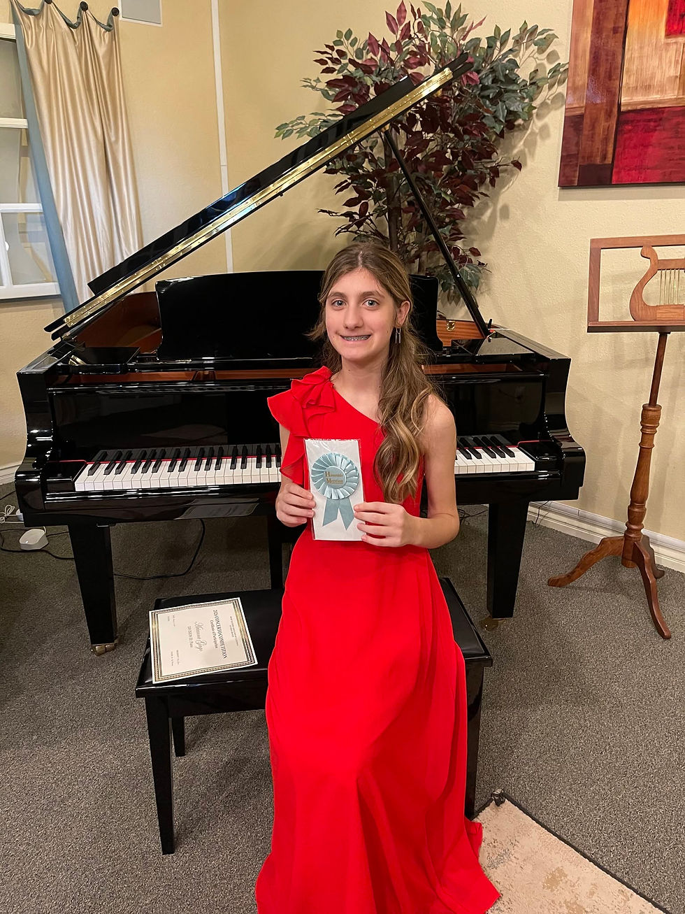 Arianna Gago, Honorable mention at the 2026 San Diego Concerto Competition