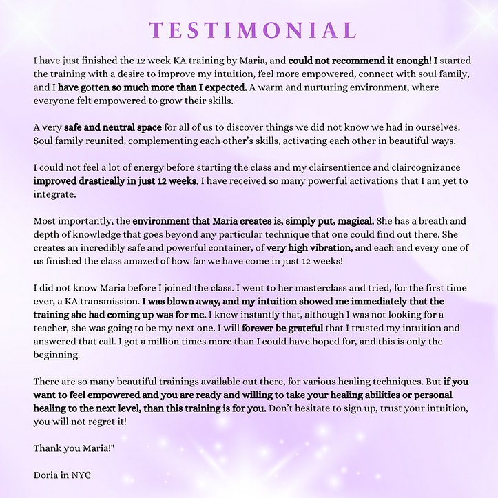 Kundalini Activation Facilitator Energy Healer Graduate Testimonial