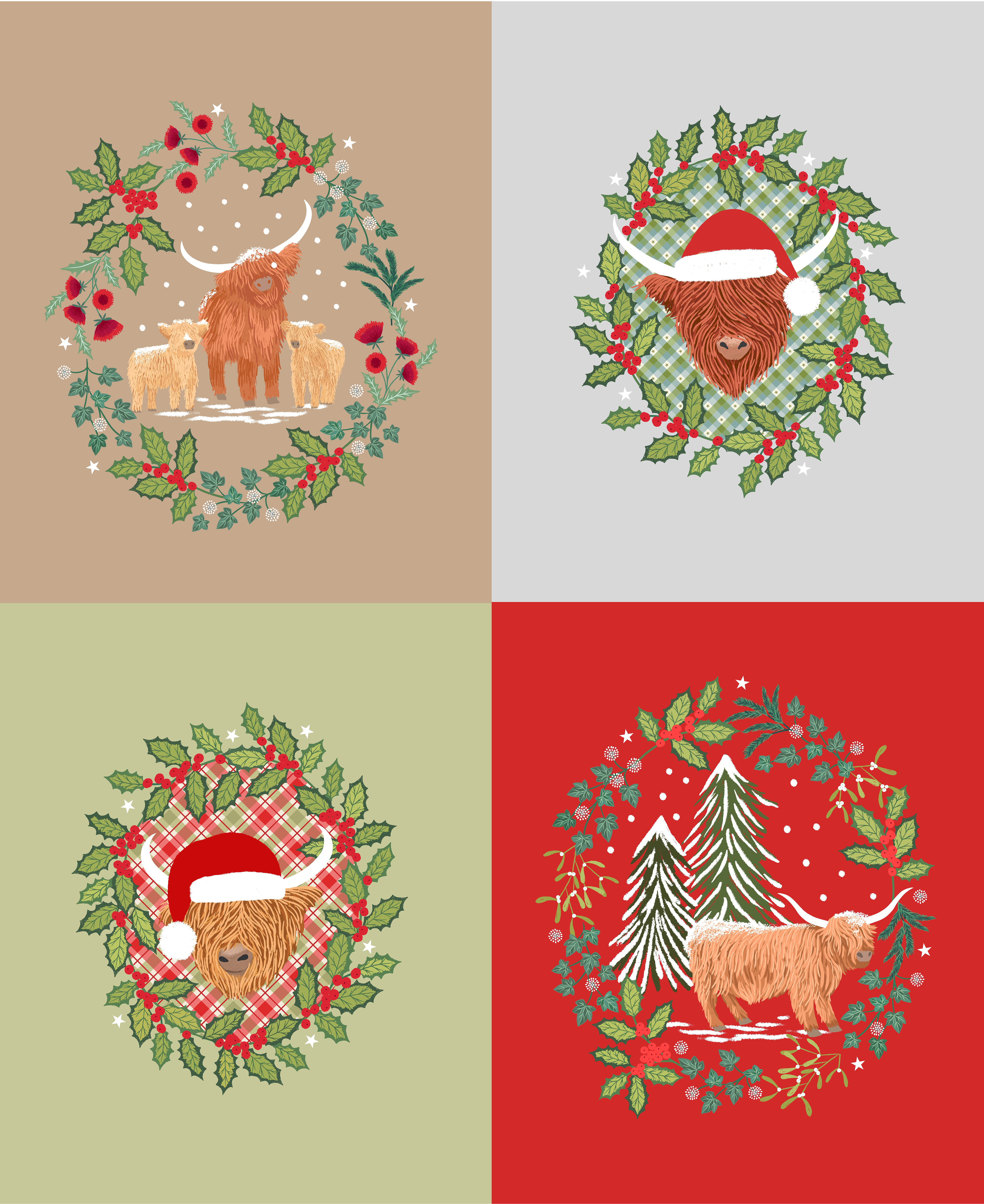 Celtic Christmas 1 Yard Squares Panel -Celtic Christmas - Lewis and Irene