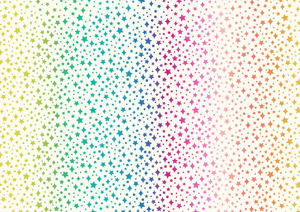Rainbow Sparkles on Cream - Lewis & Irene