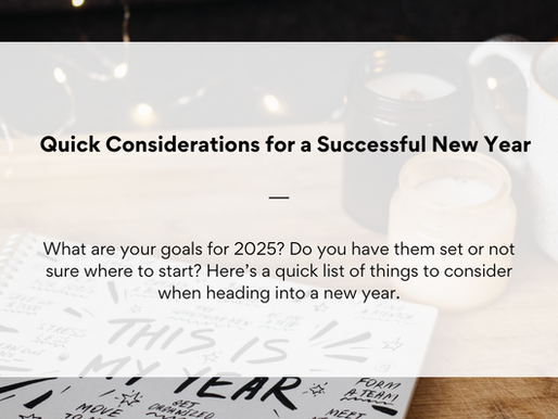 Quick Considerations for a Successful New Year