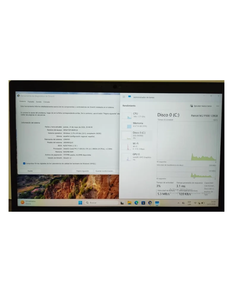 pcypartes | Venta de computadores de segunda bogotá y computadores usados |LENOVO THINKPAD T14 I7-10510U 8GB 128 M.2