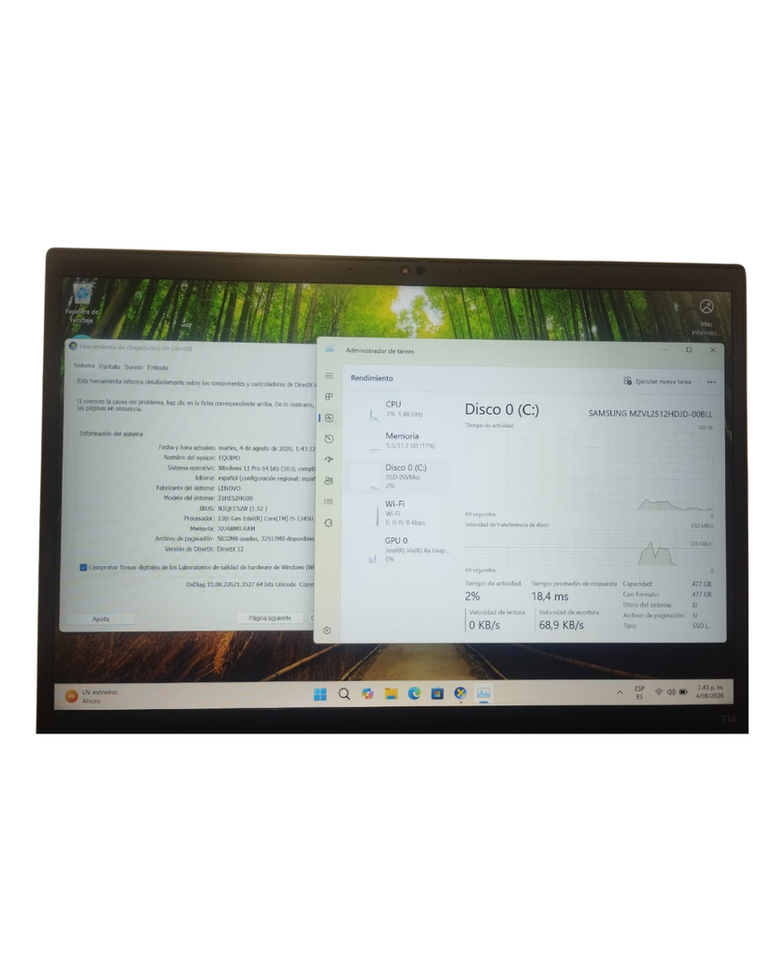 LENOVO | Venta de computadores de segunda bogotá y computadores usados |Lenovo ThinkPad T14 Gen 4 I5-1345U 32 GB 512 M.2