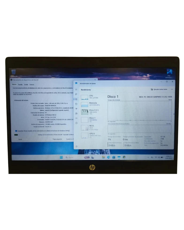 HP | Venta de computadores de segunda bogotá y computadores usados |HP PROBOOK 440 G7 I7-10510U 8 GB 512 SSD y 1 TB HDD