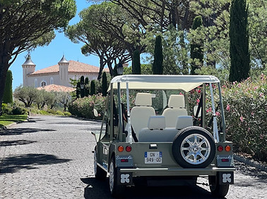 mini moke delivered at the client's hotel