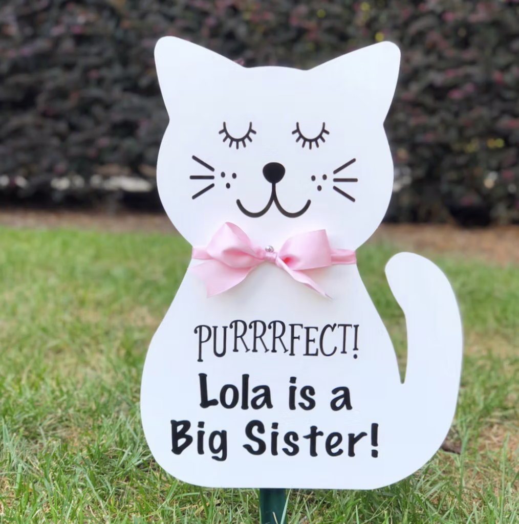 Cat Sibling Keepsake Sign (only available with stork rental)