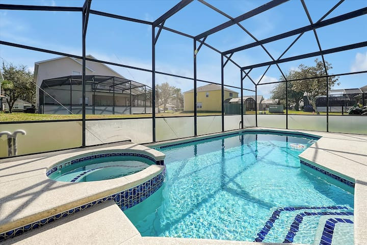 Private pool and spa inside the screen enclosure