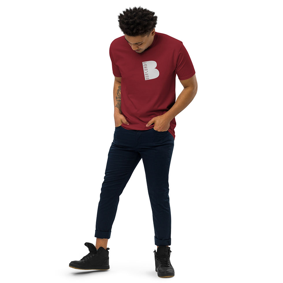 Men’s premium heavyweight Burgundy Brand tee copy