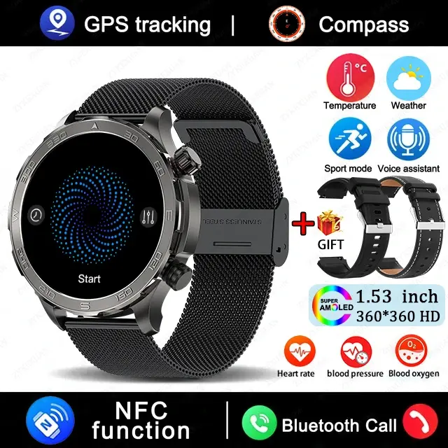 Thumbnail: 2024 New Bluetooth Call Men Large Screen Waterproof GPS Sports Smart Watch