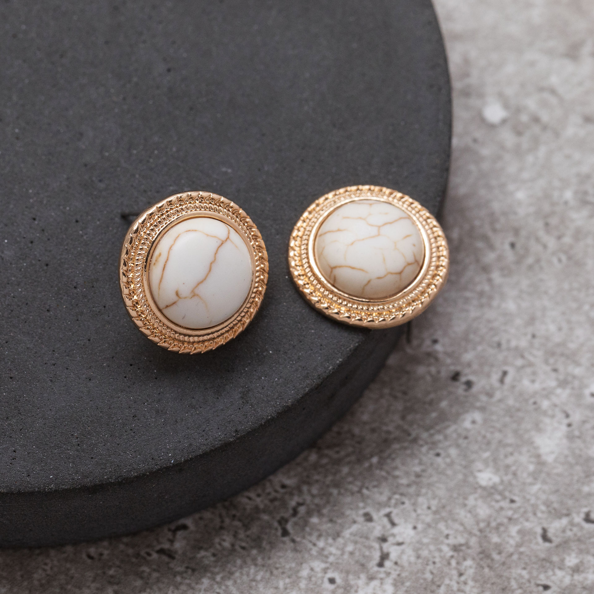 Gold Earrings, Earrings, Jewellery, Jewellery Photography, Grey, Concrete Look, Photography, Bristol, Gold Jewelry, Jewellery Photographer, Jewellery Photography, Bristol Jewellery Photographer, Branding Photographer, Bristol Branding Photography, Concrete, Jewellery Catalogue Photography, Catalogue Photography Jewellery