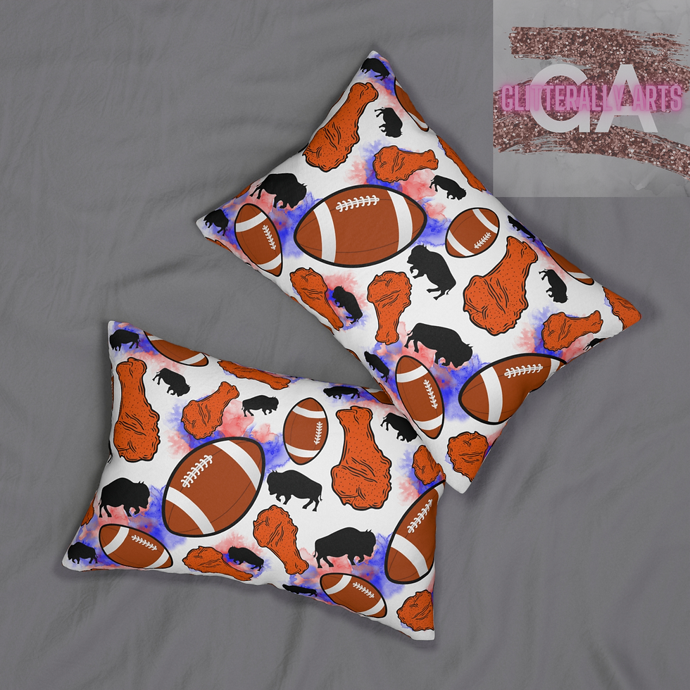 Thumbnail: Buffalo Wings & Football pattern || Home Gift || Spun Polyester Lumbar Pillow