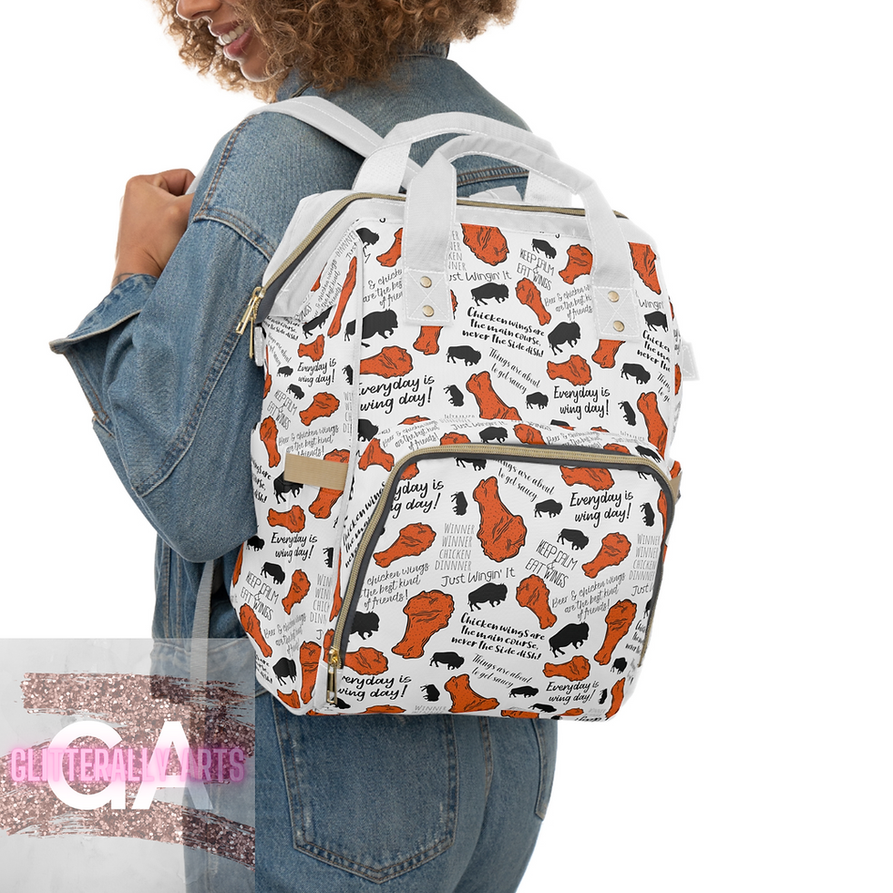 Thumbnail: Chicken Wing Quotes || Buffalo Baby Bag || Multifunctional Diaper Backpack