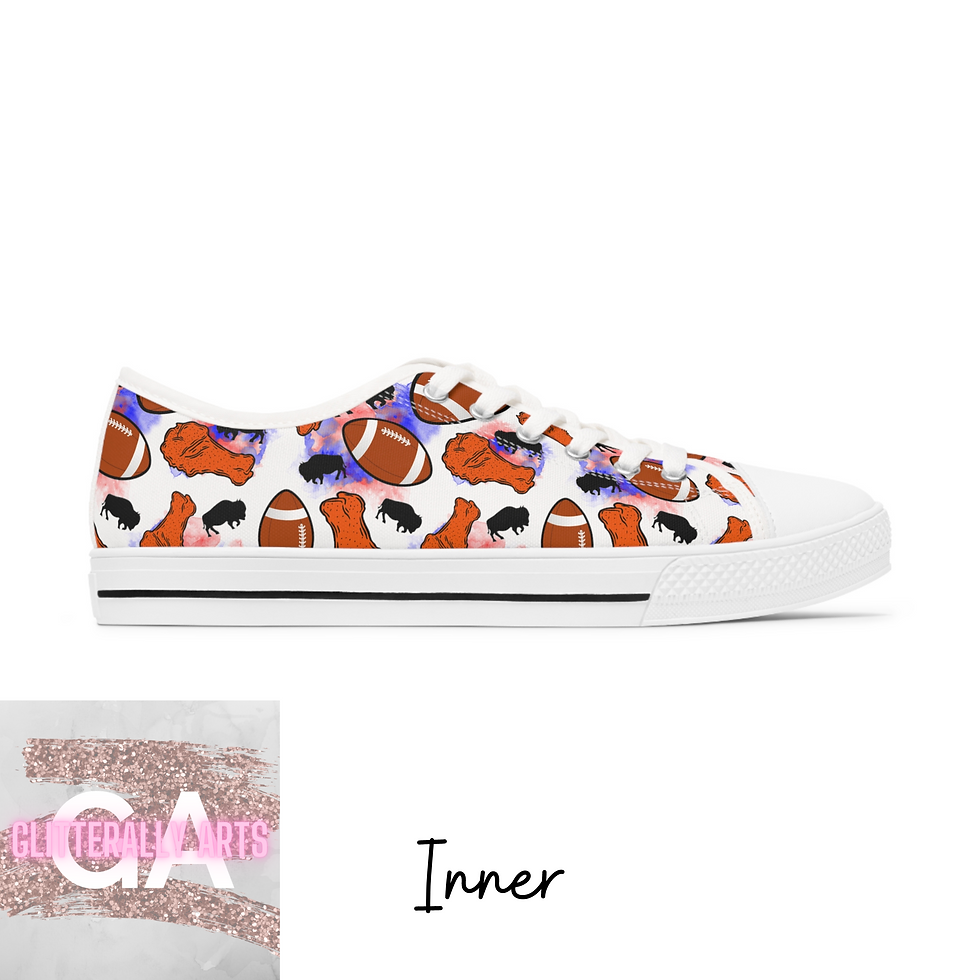 Thumbnail: Buffalo Wings & Football || Buffalo Shoes || Women's Low Top Sneakers