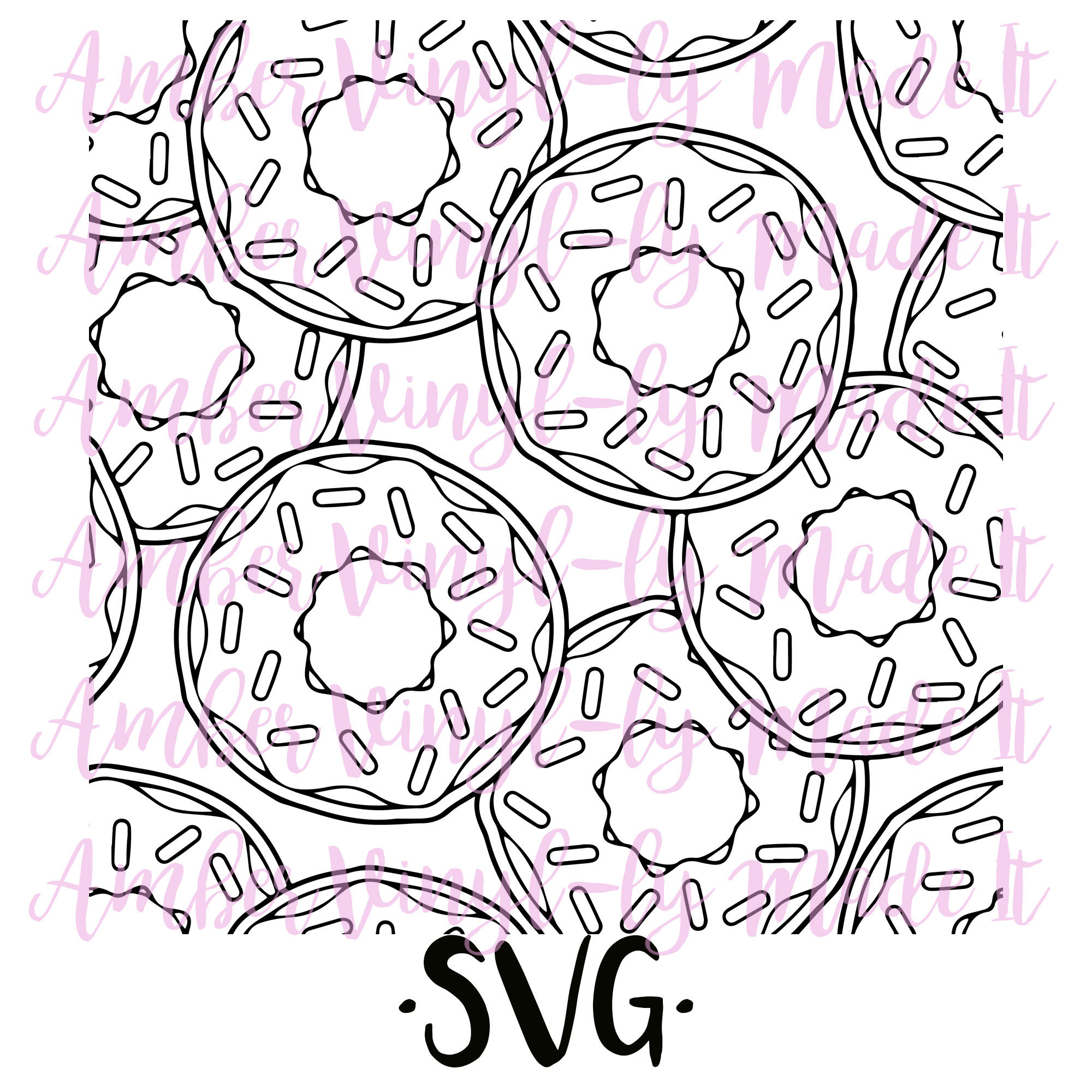 Donuts || Food || Seamless Burst Digital File || SVG ||