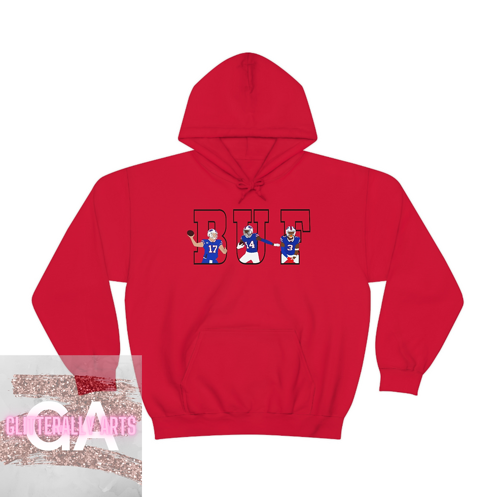 Thumbnail: BUF Football || Buffalo Apparel || Unisex Heavy Blend Hooded Sweatshirt