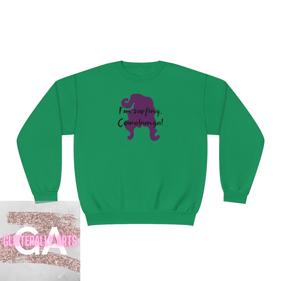 Thumbnail: I'm Surfing. Cowabunga. || Hocus Pocus 2 || Unisex NuBlend® Crewneck Sweatshirt