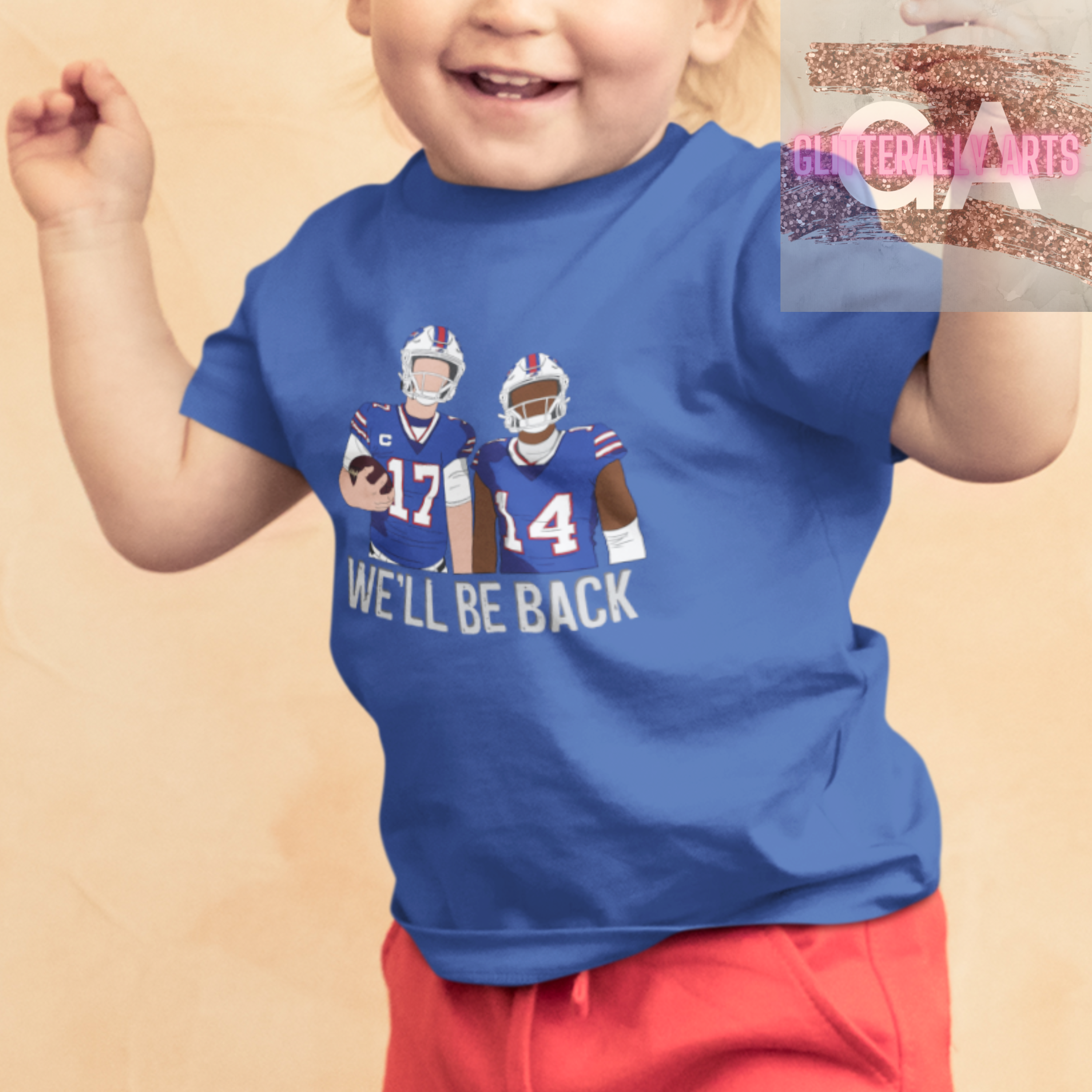 We'll Be Back || Josh Allen & Stefon Diggs Buffalo || Toddler Short Sleeve Tee