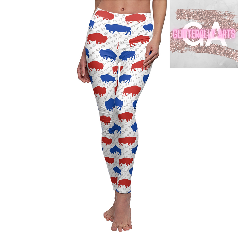 Buffalo Football || Buffalo NY || Women's Cut & Sew Casual Leggings