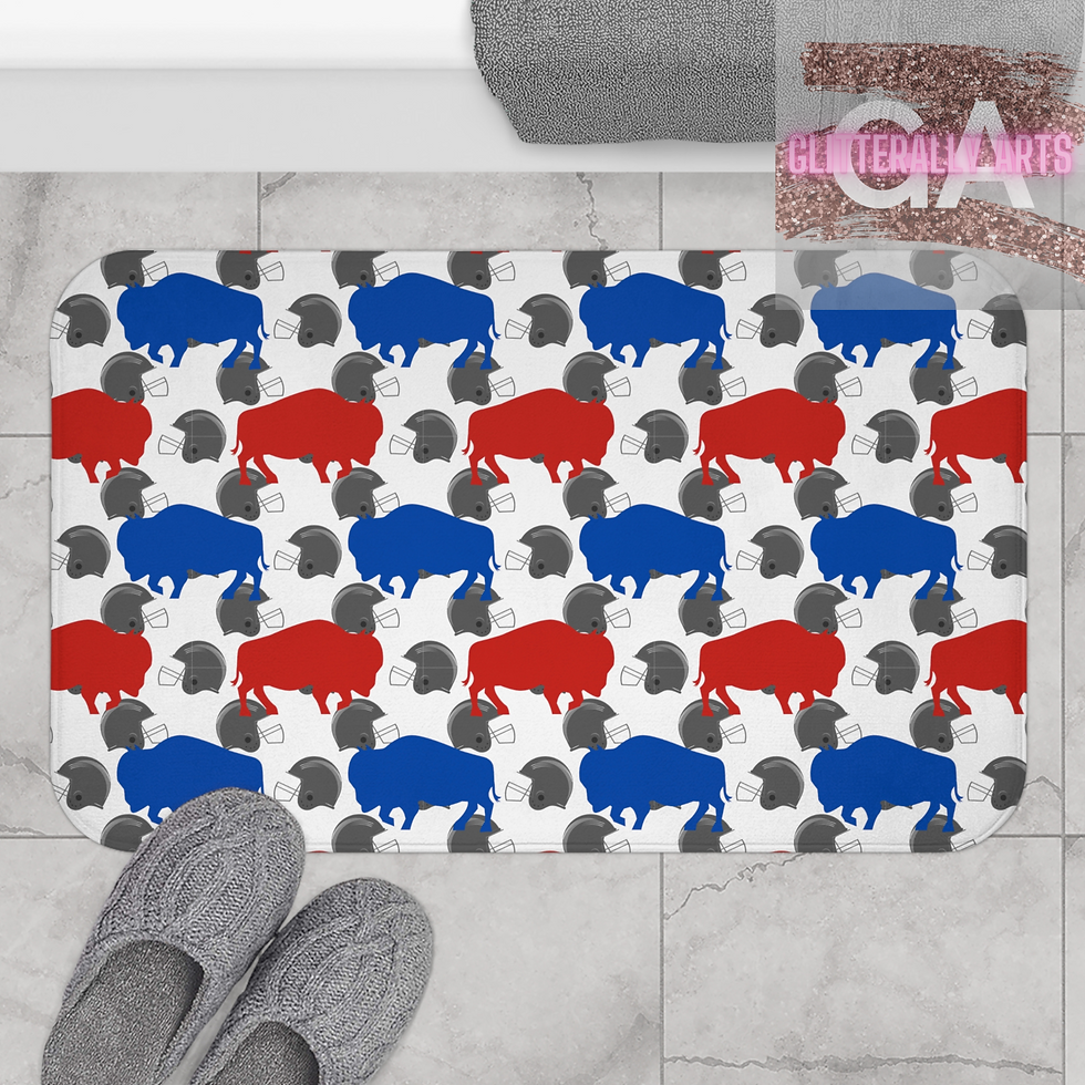 Buffalo Football Helmets || Buffalo Decor || Bath Mat