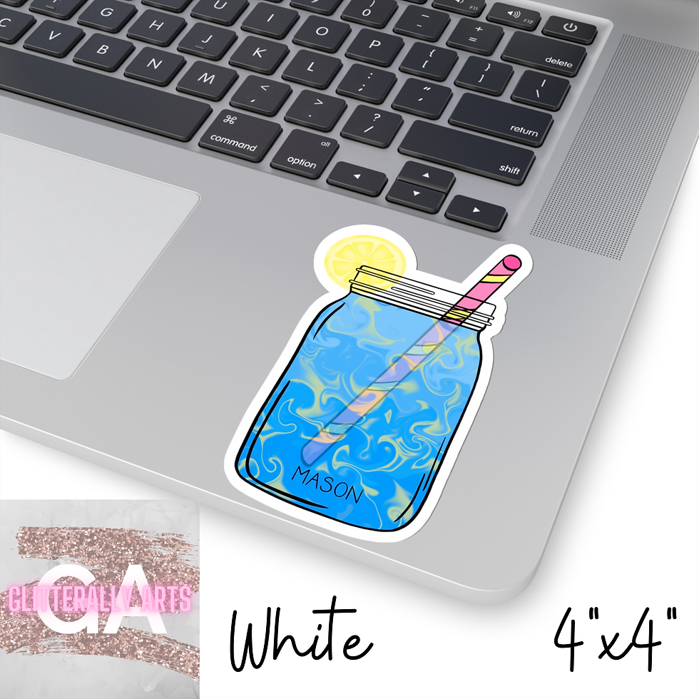 Thumbnail: Blue Razzberry Lemonade Mason || Summer Girly Gift || Kiss-Cut Stickers