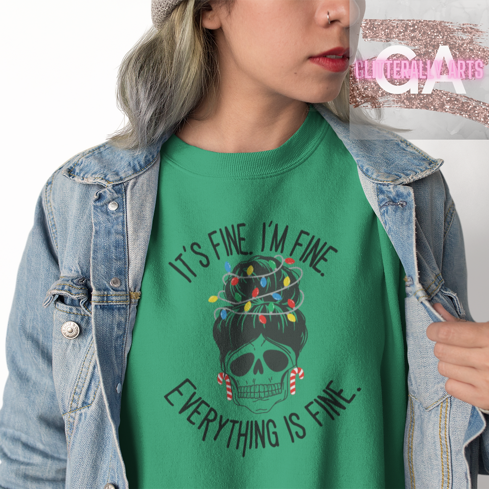 Thumbnail: It's Fine. I'm Fine. Everything is Fine. || Unisex NuBlend® Crewneck Sweatshirt