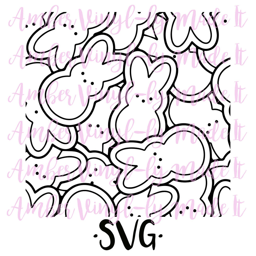 Easter Bunny Marshmallow Treat || Seamless Burst Digital File || SVG ||