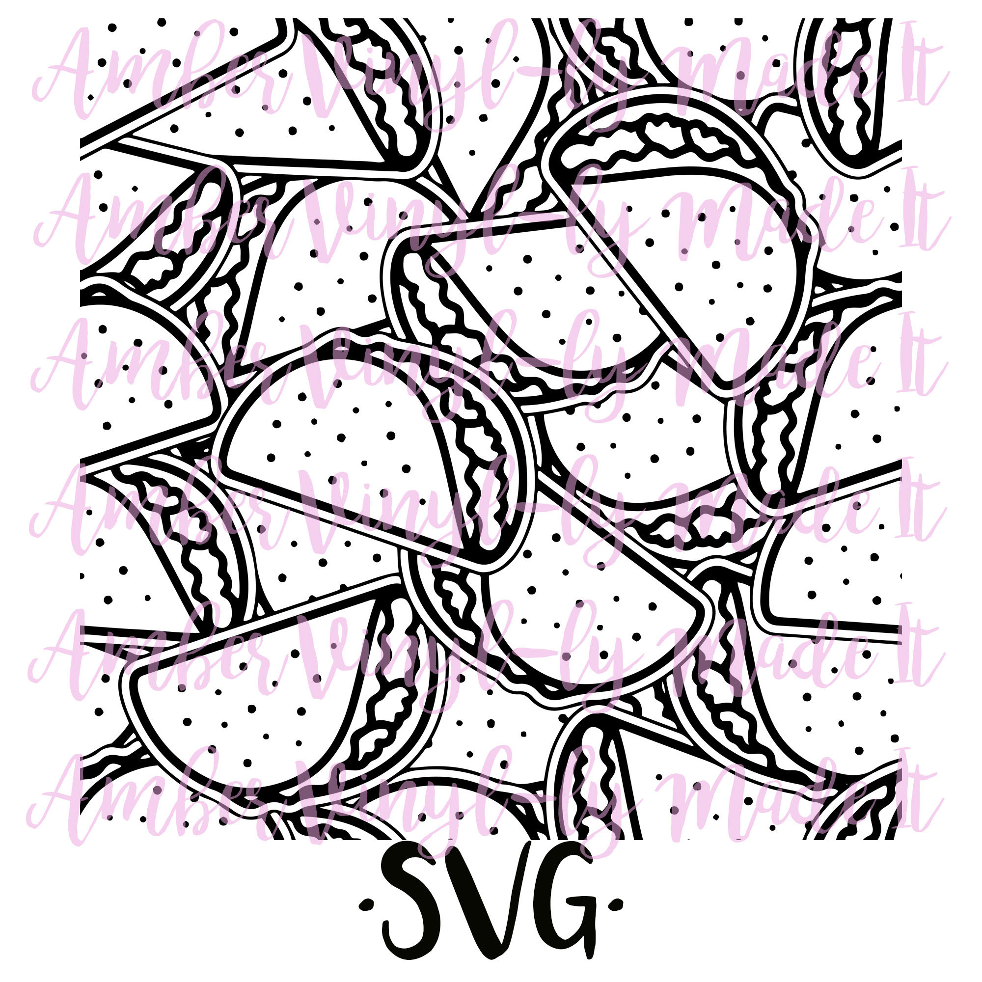 Tacos || Food || Seamless Burst Digital File || SVG ||