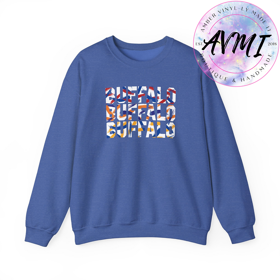 Thumbnail: Buffalo Teams Paint || Buff Apparel || Unisex Heavy Blend Crewneck Sweatshirt
