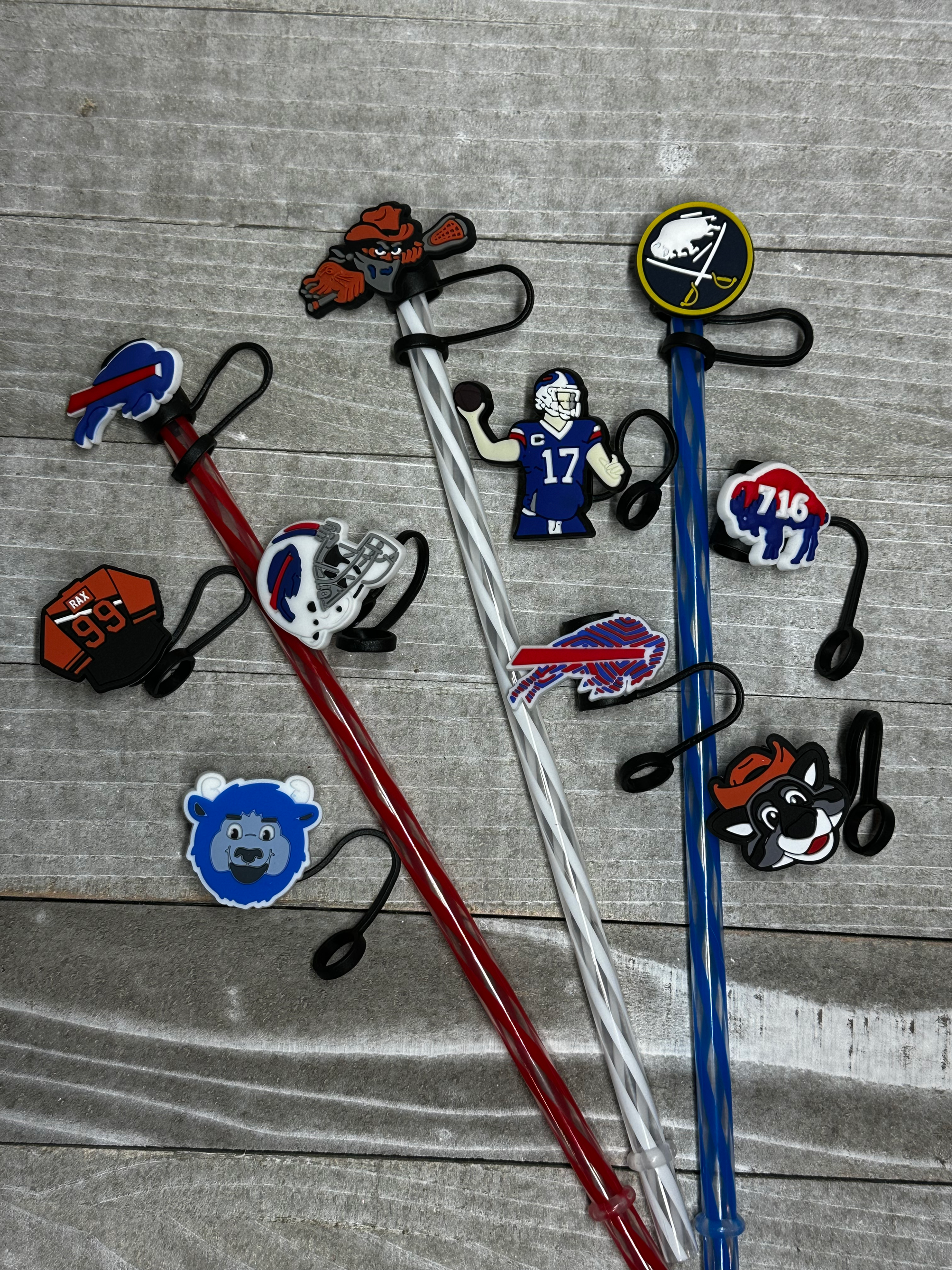 Buffalo Team Straw Topper || Football LAX Hockey || Tumbler Straw