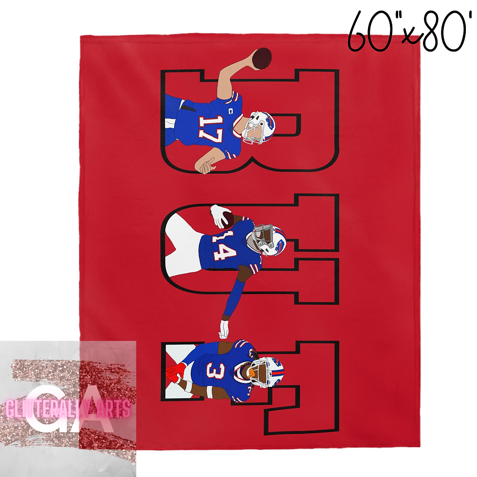 Thumbnail: BUF Football Throw Blanket || New Home Gift || Velveteen Plush Blanket