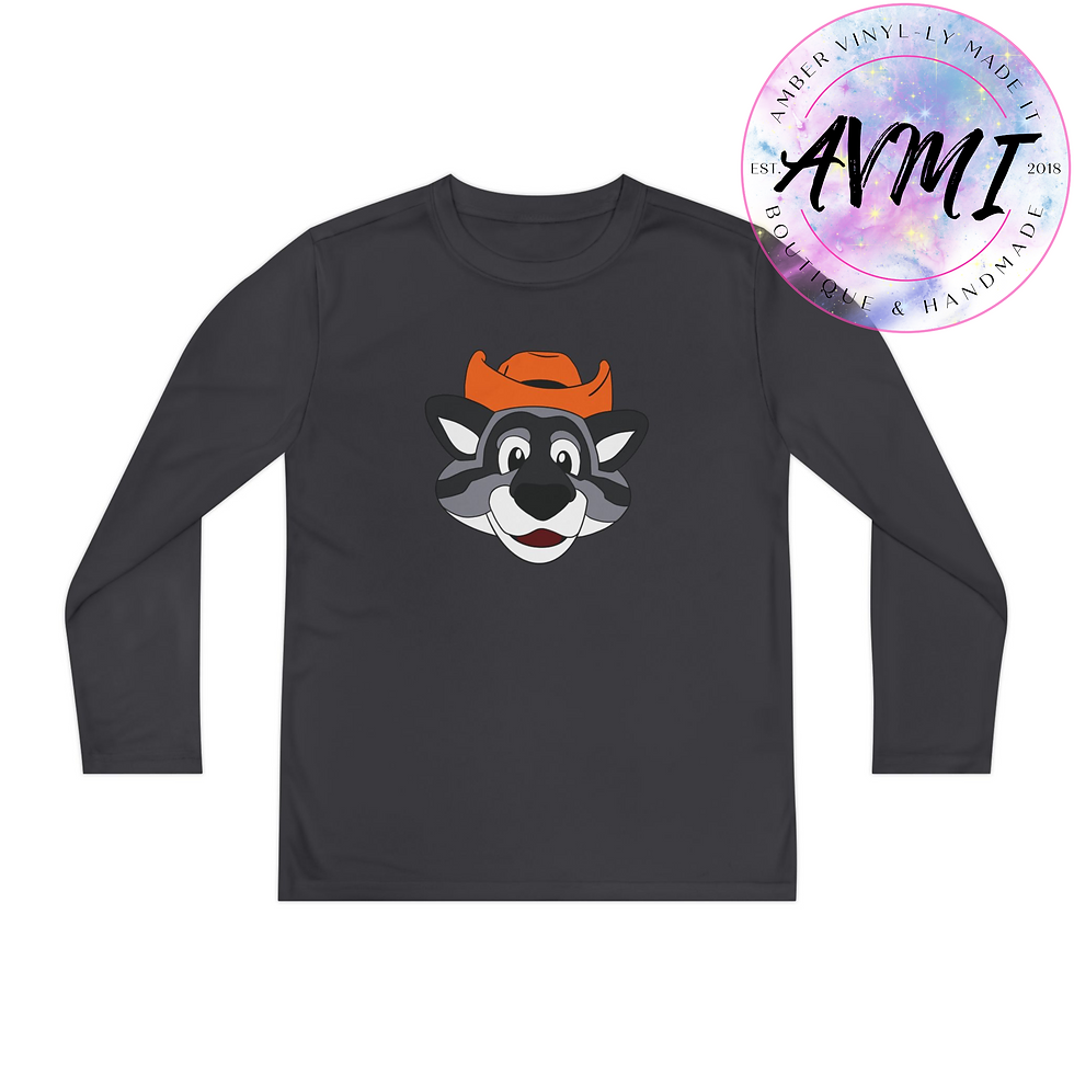 Thumbnail: Rax Mascot || Buffalo LAX Apparel || Youth Long Sleeve Competitor Tee