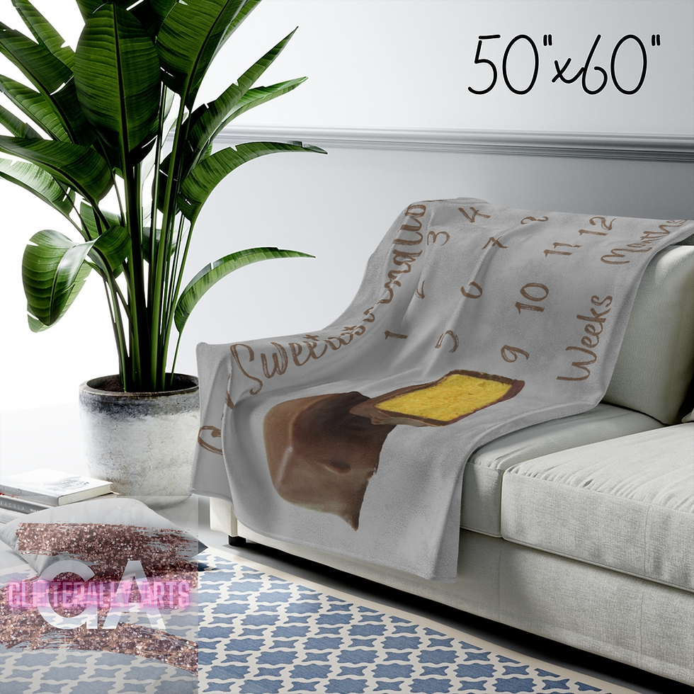 Thumbnail: Sponge Candy Milestone Blanket - Gray || Buffalo || Velveteen Plush Blanket